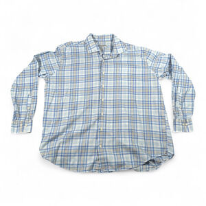 Peter Millar Shirt Adult 2XL Blue Plaid Button Down Preppy Luxury Cotton Casual